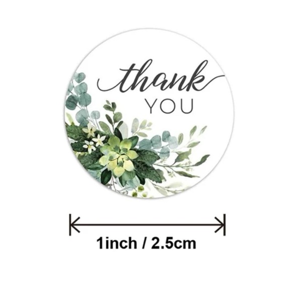 💕New with Tags 500 count 1 INCH THANK YOU STICKERS💕 - Picture 3 of 3